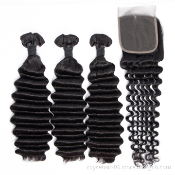 Fumi Super Double Drawn Half Deep Wave Virgin Hair, Raw Virgin Hair Weave Bundles Human Hair Extension